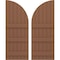 Ekena Millwork Americraft 6-Board (3 Batten) Wood Joined Board-n-Batten Shutters w/ Arch Top, ARW401BQ621X77BTH, PR ARW401BQ621X77BTH - alternate 1